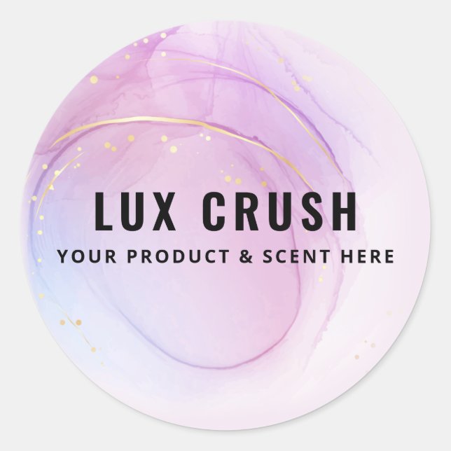 Etiketten für Pastell- und Goldalkohol Runder Aufkleber (Vorderseite)