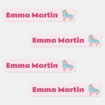 Etiketten für Pens - Roller Disco Pastel Pink