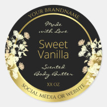 Etiketten für Schwarz-Gold-Blume