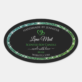 Etiketten für Schwarze Produktverpackungen Aquamar Ovaler Aufkleber