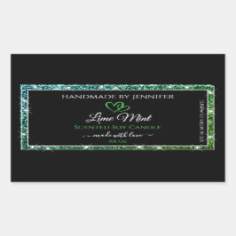 Etiketten für Schwarze Produktverpackungen Aquamar Rechteckiger Aufkleber