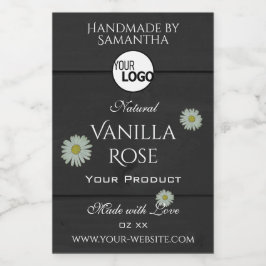 Etiketten für Schwarzholz-Grasprodukte Floral-Dais