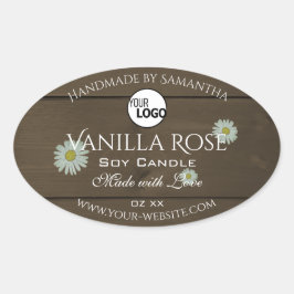 Etiketten für Verpackungen von Holzkörnern Ovaler Aufkleber