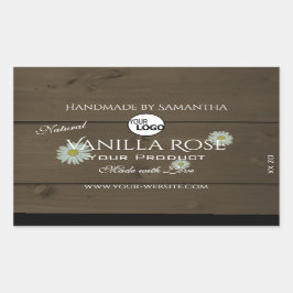 Etiketten für Verpackungen von Holzkörnern Rechteckiger Aufkleber