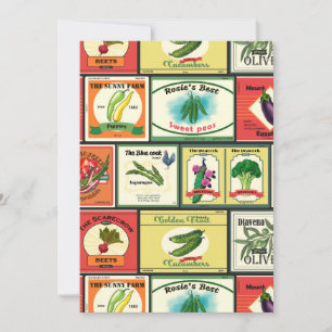 Etiketten für Vintage Konserven von Gemüse