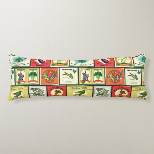 Etiketten für Vintage Konserven von Gemüse Seitenschläferkissen