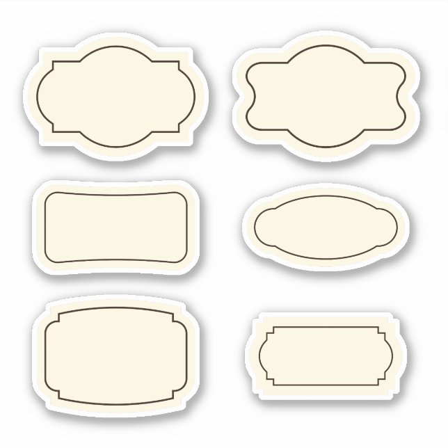 Etiketten für Vintage Kontur (Vorderseite)