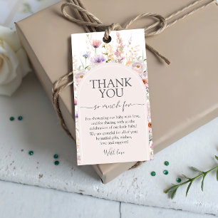 Etiketten für Wildblumen-Baby-Party-Geschenke Geschenkanhänger