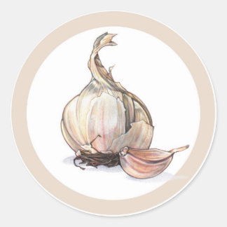 Etiketten mit Knoblauchgeschmack Runder Aufkleber