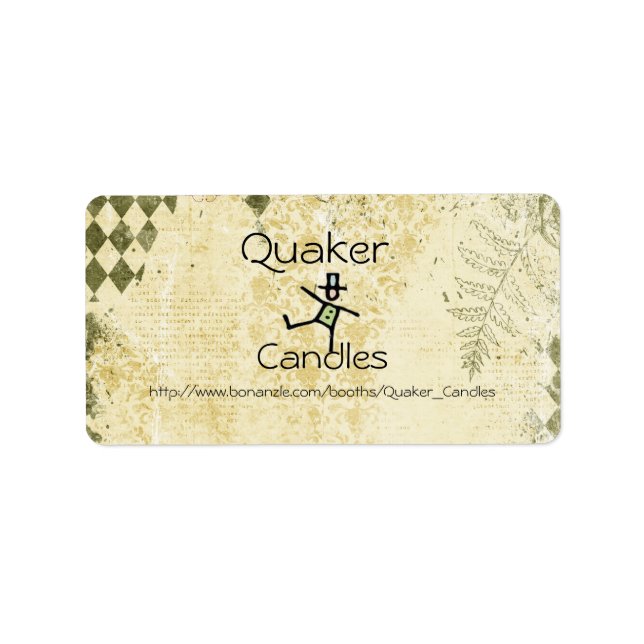Etiketten mit Quaker-Kerze Adressaufkleber (Vorne)