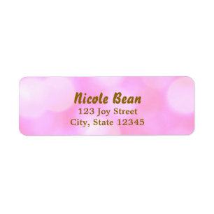 Etiketten Pink Glamour Lights Bokeh Chic Adresseti