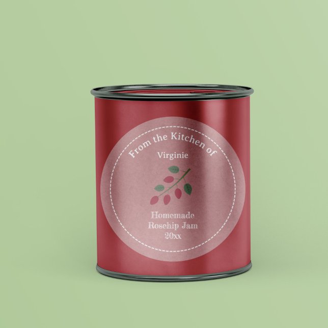 Etikettenaufkleber für Kraft- und Rustikal-Rosehip Runder Aufkleber (Kraft & Rustic Rosehip Jam Label Sticker)