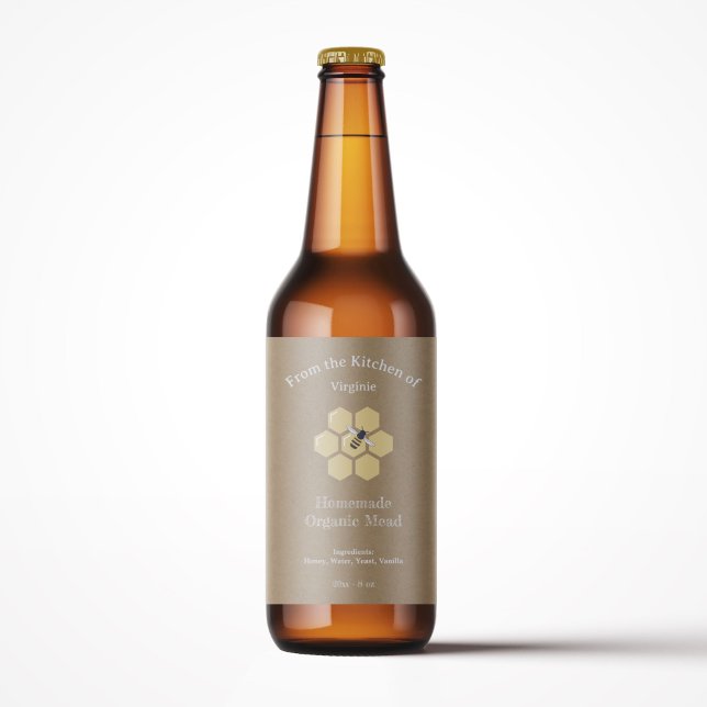 Etikettenaufkleber für Kraft- und Rustikale Honig  Weinetikett (Kraft & Rustic Honey or Mead Bottle Label Sticker)