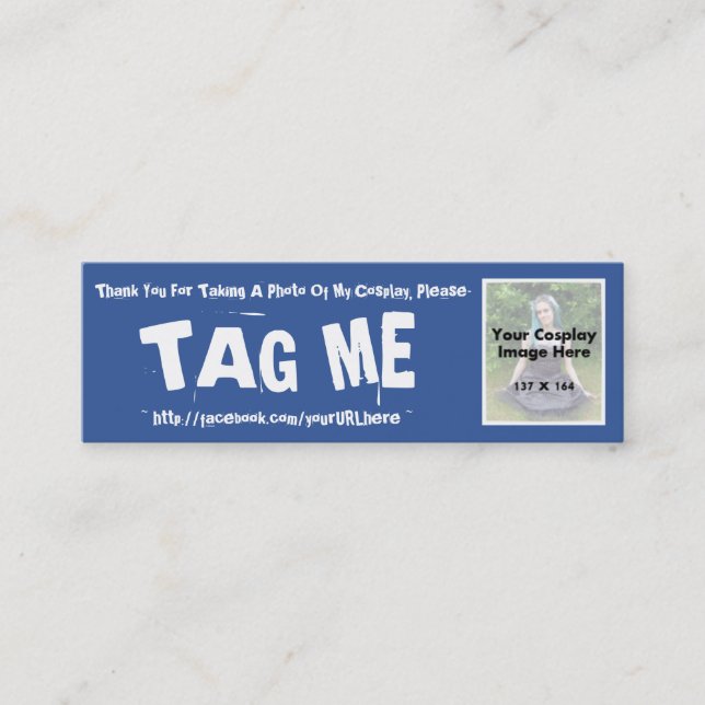 Etikettieren Sie meine Cosplay Fotos auf Facebook Telefonnummerkarte (Vorderseite)