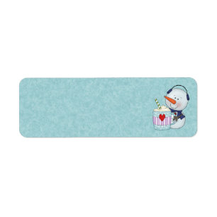 ETIKETTIERUNG DER TASSE SNOWMAN UND Kakao