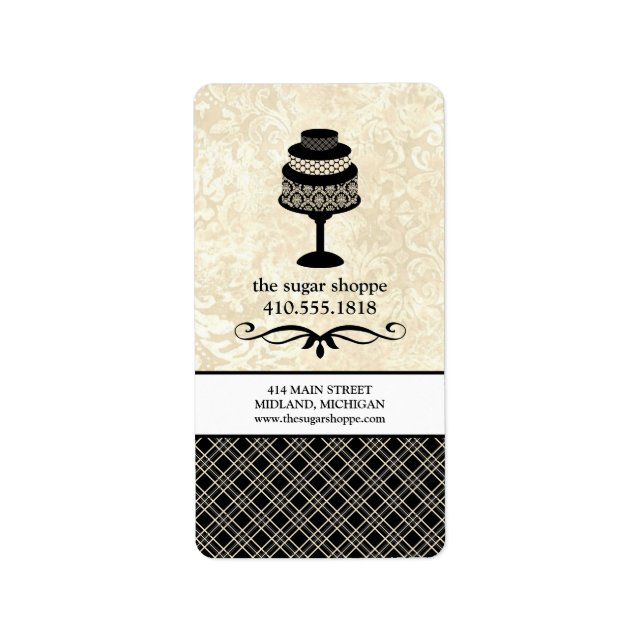 Etikettierung von Backwaren für gewerbliche Zwecke Adressaufkleber (Vorne)