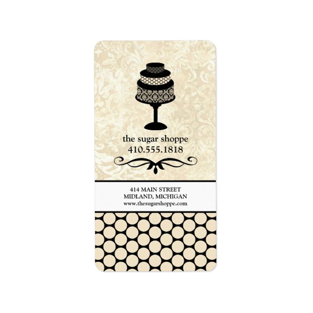 Etikettierung von Backwaren für gewerbliche Zwecke Adressaufkleber (Vorne)