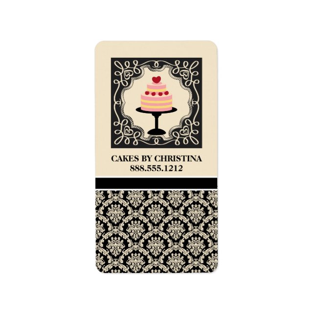 Etikettierung von Backwaren für gewerbliche Zwecke Adressaufkleber (Vorne)