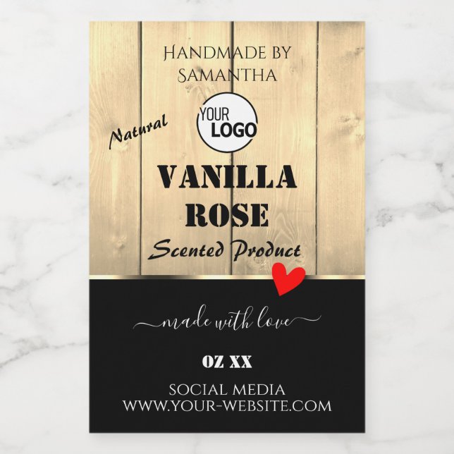 Etikettierungen für hellbraune Holzkarten mit Logo Lebensmitteletikett (Einzelnes Label)