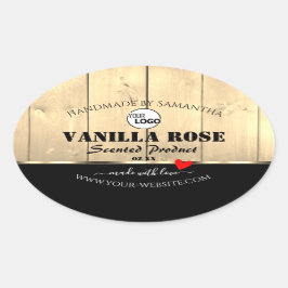 Etikettierungen für hellbraune Holzkarten mit Logo Ovaler Aufkleber