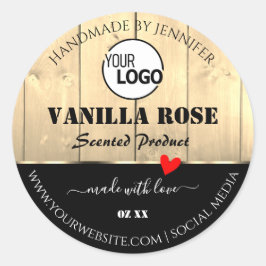 Etikettierungen für hellbraune Holzkarten mit Logo Runder Aufkleber