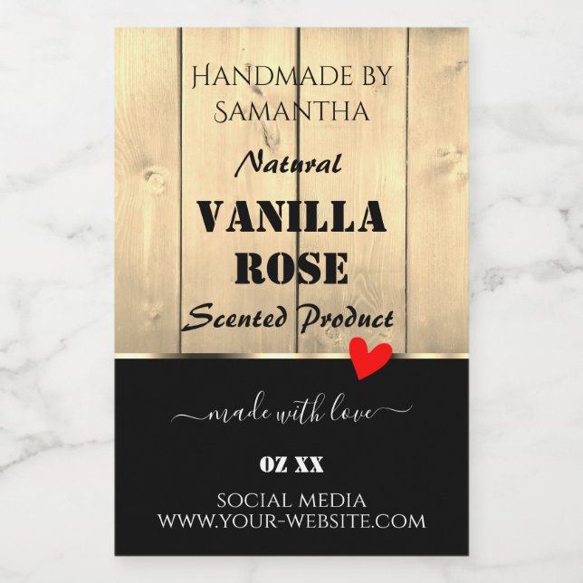 Etikettierungen für hellbraune Holzplatten Lebensmitteletikett (Einzelnes Label)