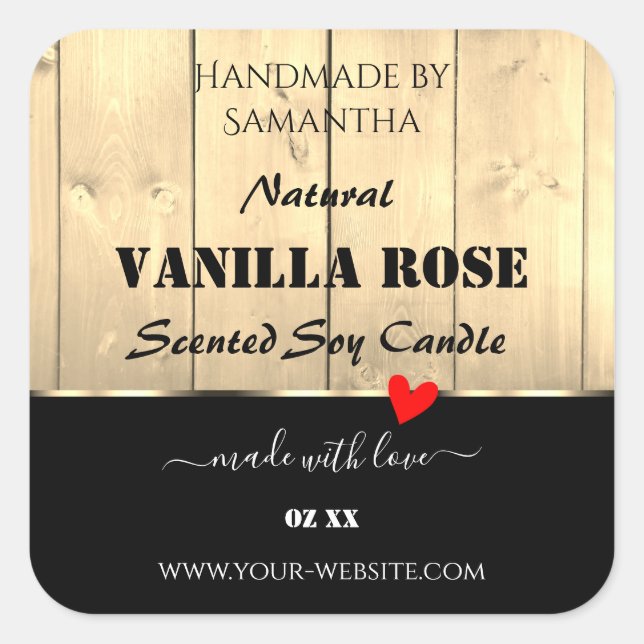 Etikettierungen für hellbraune Holzplatten Quadratischer Aufkleber (Vorderseite)