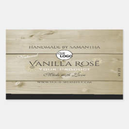 Etikettierungen und Logos für helle Holzkörner Rechteckiger Aufkleber