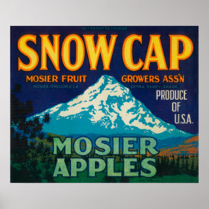 EtikettMosier für die Apple-Kiste Snow Cap oder Poster