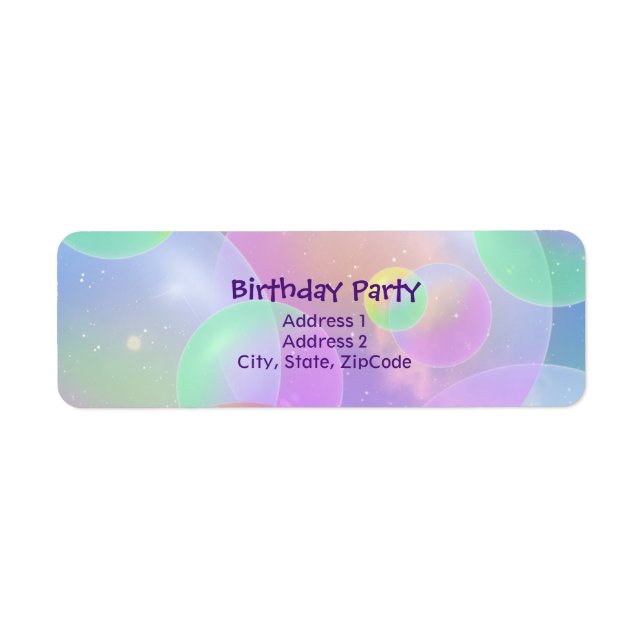 Etiketts des Absenders - Bubbles Design (Vorne)