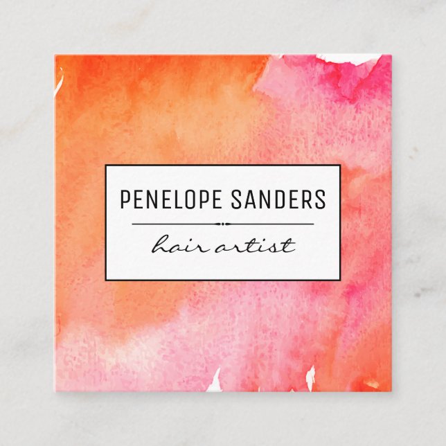 Etiqueta / Aquarell druckend Quadratische Visitenkarte (Vorderseite)