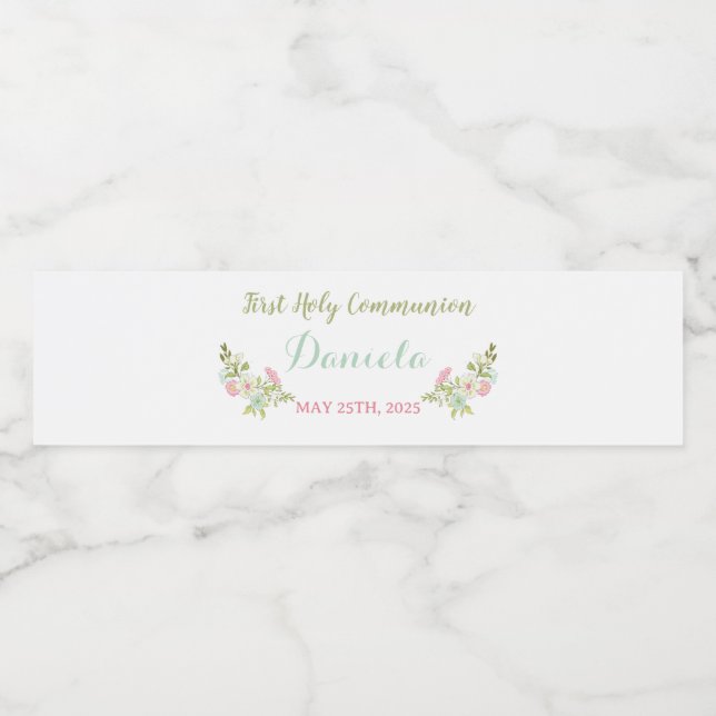 Etiqueta botellas de agua DANIELA Primera Comúnión Wasserflaschenetikett (Einzelnes Label)