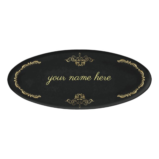 etiqueta con nombre  negra con dorado namenschild (Vorderseite)