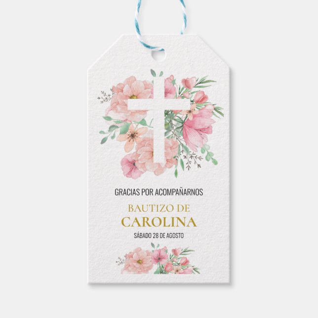 Etiqueta de agradecimiento para bautizo geschenkanhänger (Vorderseite)