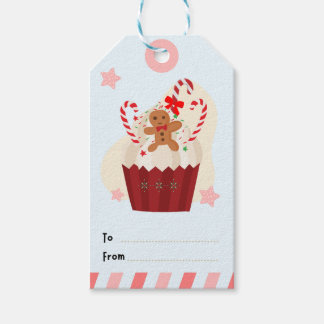 Etiqueta de Regalo con Cupcake de Jengibre Navideñ Geschenkanhänger