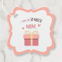 Etiqueta de regalo de mamá rosada para el día de l geschenkanhänger