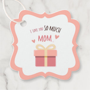 Etiqueta de regalo de mamá rosada para el día de l geschenkanhänger
