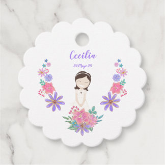 Etiqueta flor Primera Comunión CECILIA Geschenkanhänger