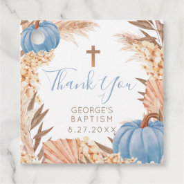 Etiqueta para recuerdos Boho Pampas Calabaza Azul Geschenkanhänger