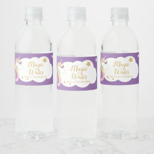 Etiquetas para botellas de agua cumpleaños unicorn wasserflaschenetikett