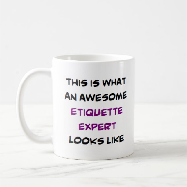 Etiquette-Experte, phantastisch Kaffeetasse (Links)