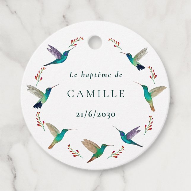 Etiquette ronde baptême geschenkanhänger (Vorderseite)