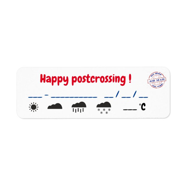 Etiquettes postcross complères (Vorne)