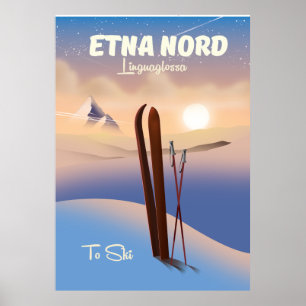 Etna Nord Linguaglossa Ski-Plakat Poster