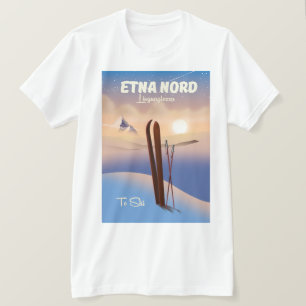 Etna Nord Linguaglossa Ski-Plakat T-Shirt