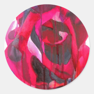 Etoile de Holland Moderne Rose Originale Kunst Runder Aufkleber