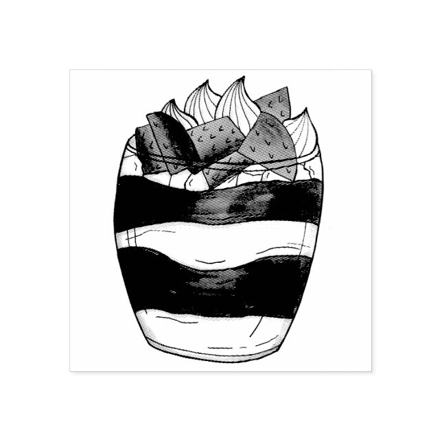 Eton Mess Strawberry Meringue UK British Dessert Gummistempel (Prägung)