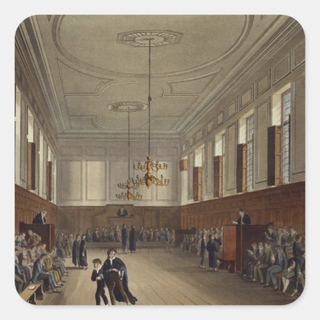 Eton School Room, aus "History of Eton Uni", Quadratischer Aufkleber (Vorderseite)
