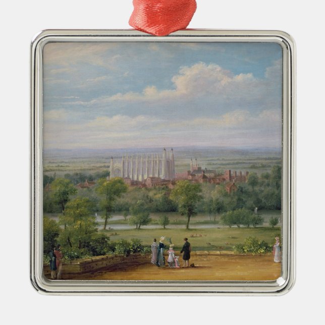 Eton Uni von der Terrasse von Windsor Schloss Silbernes Ornament (Vorne)