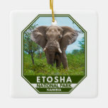 Etosha Nationalpark Namibia Elephant Watercolor Keramikornament<br><div class="desc">Etosha National Park Aquarellgestaltung. Der Park liegt im Nordwesten Namibias und ist einer der größten Nationalparks Afrikas.</div>